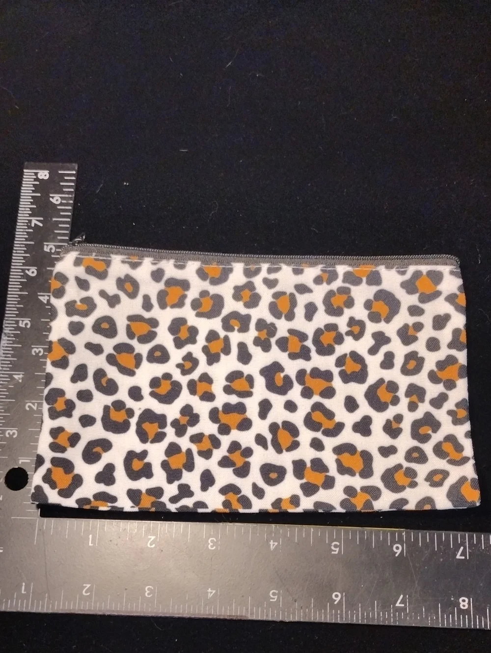 Leopard Print Kids Zipper Pouch - White and Orange